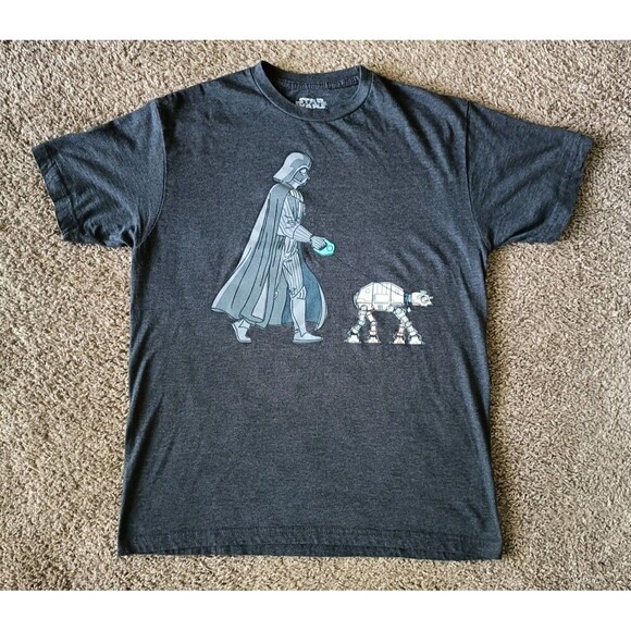 Disney Other - Star Wars Darth Vader T-Shirt Men's Medium Gray Short Sleeve